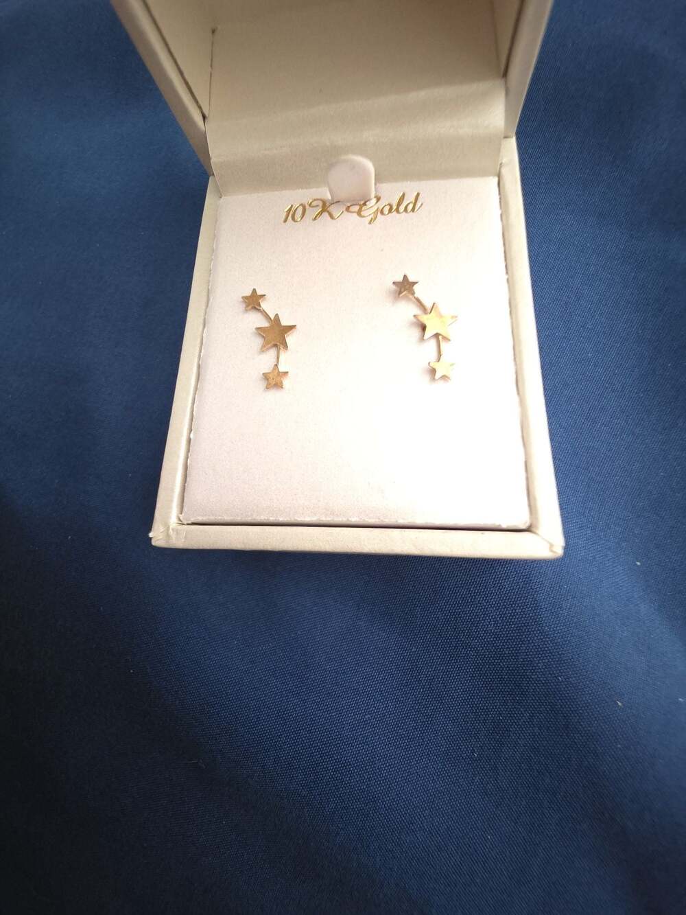 Taylor Grace 10k Yellow Gold Star Climber Earrings - Picture 4 of 4